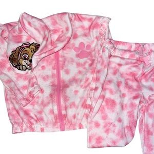 Andy & Evan x Paw Patrol Colab Skye Pink Detailed Tie Dye Sweatsuit in 3T